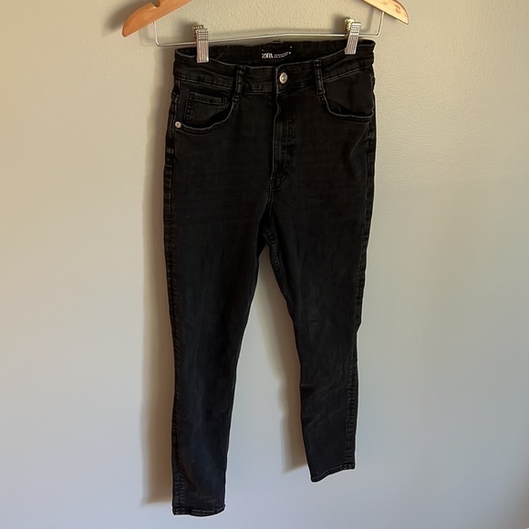 Zara Women’s High Waisted Black Skinny Jeans Size 6 - Picture 4 of 12